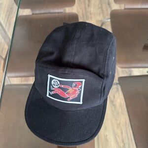 Black Cap with Red Graphic Patch